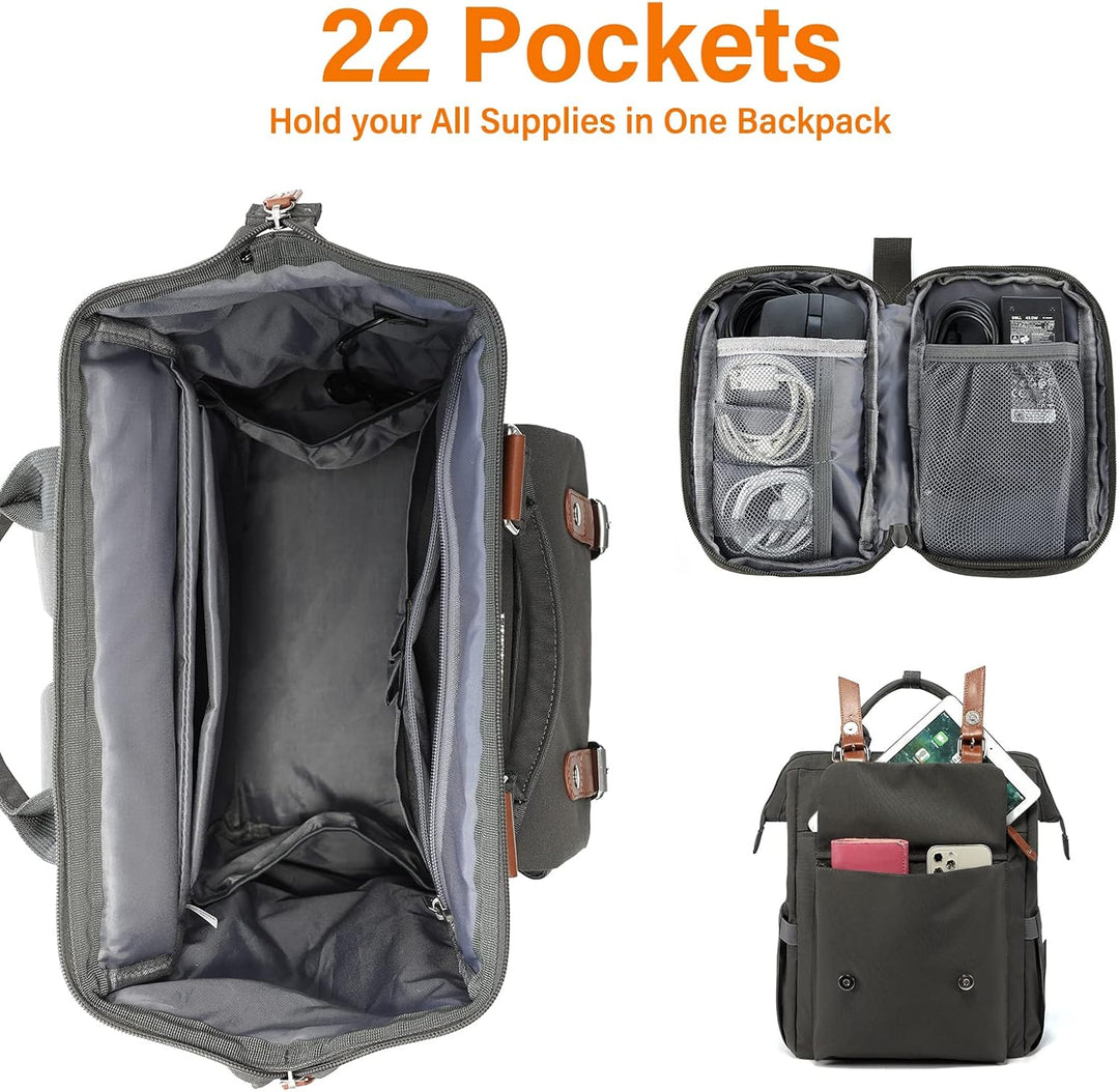 LOVEVOOK Rucksack Damen, 15,6 Zoll Schulrucksack Teenager Mädchen mit Datenkabel-Beutel & USB Ladean