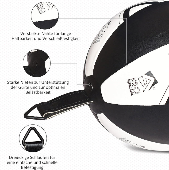 AQF Boxen Doppelendball Rex Leder Boxbirne Set MMA Punchingball Erwachsene Training Speedball Set Bl