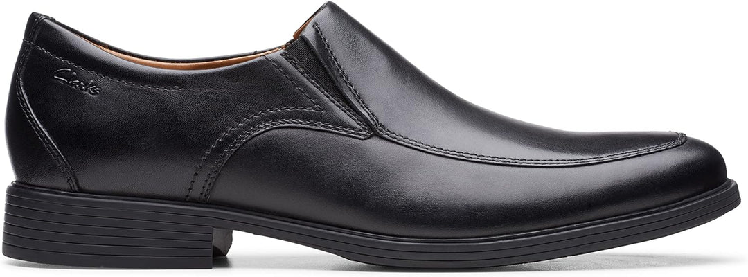 Clarks Herren Whiddon Cap Sneaker 44.5 EU Weit Schwarzes Leder, 44.5 EU Weit Schwarzes Leder
