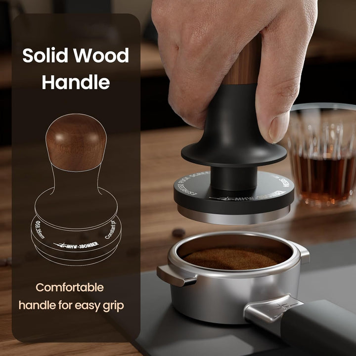 MHW-3BOMBER 51 mm Espresso-Kaffee-Tamper mit drei federbelasteten, kalibrierten Espresso-Tamper 13,6