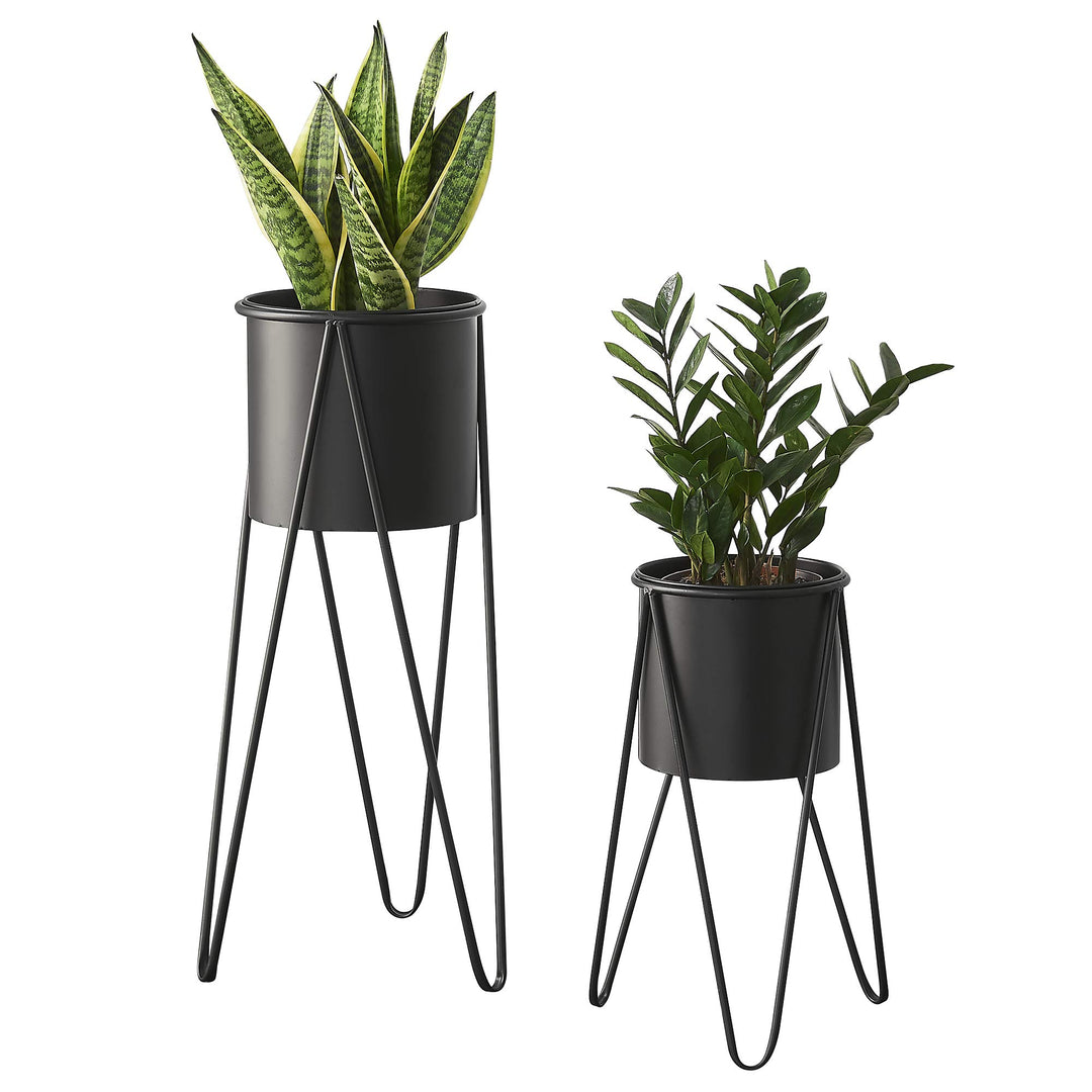 [en.casa] Pflanzständer im 2er Set Blumenständer aus Metall Blumentopf Ständer mit Übertopf Blumento