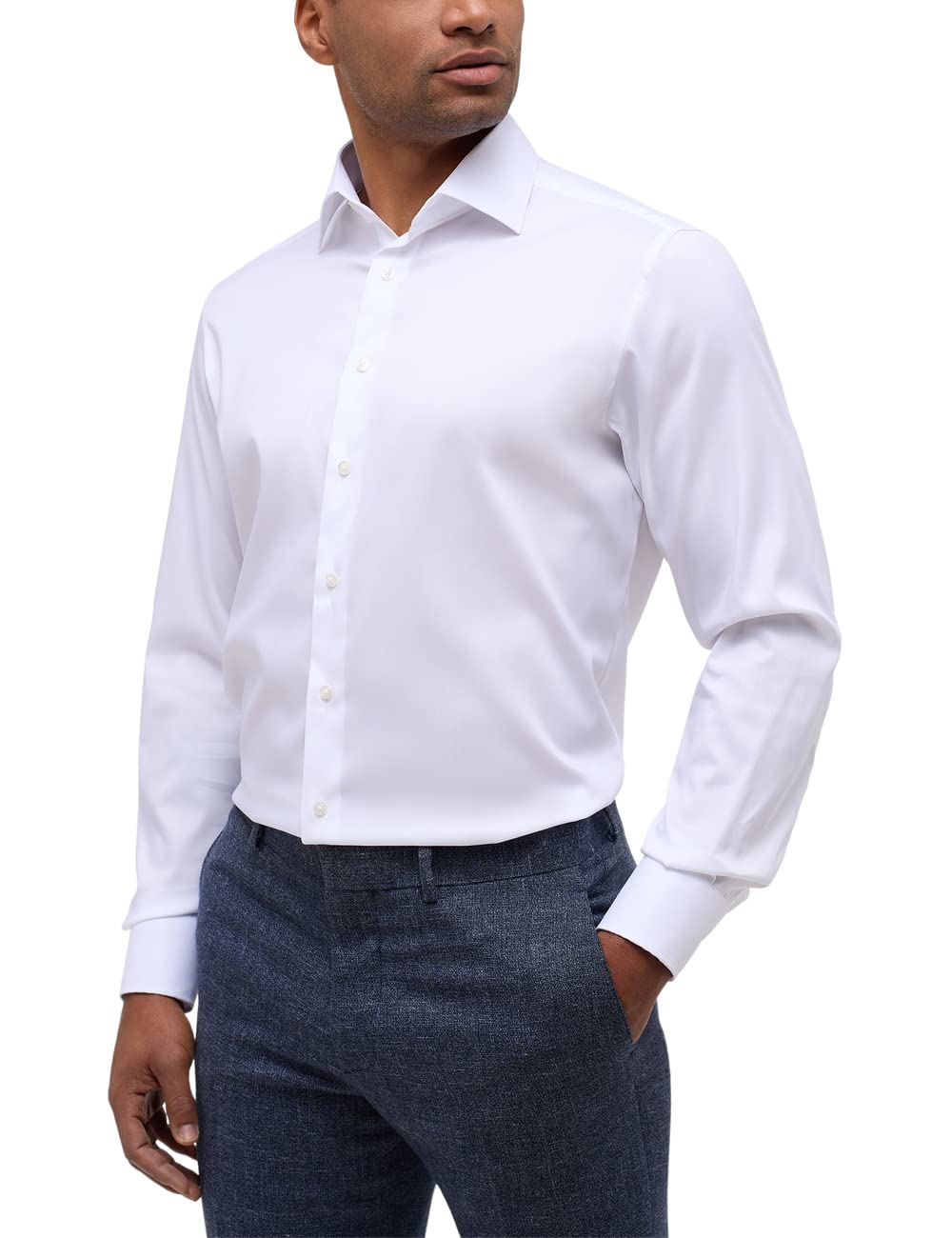 ETERNA Male Performance Shirt unifarben MODERN FIT 39 Weiss, 39 Weiss