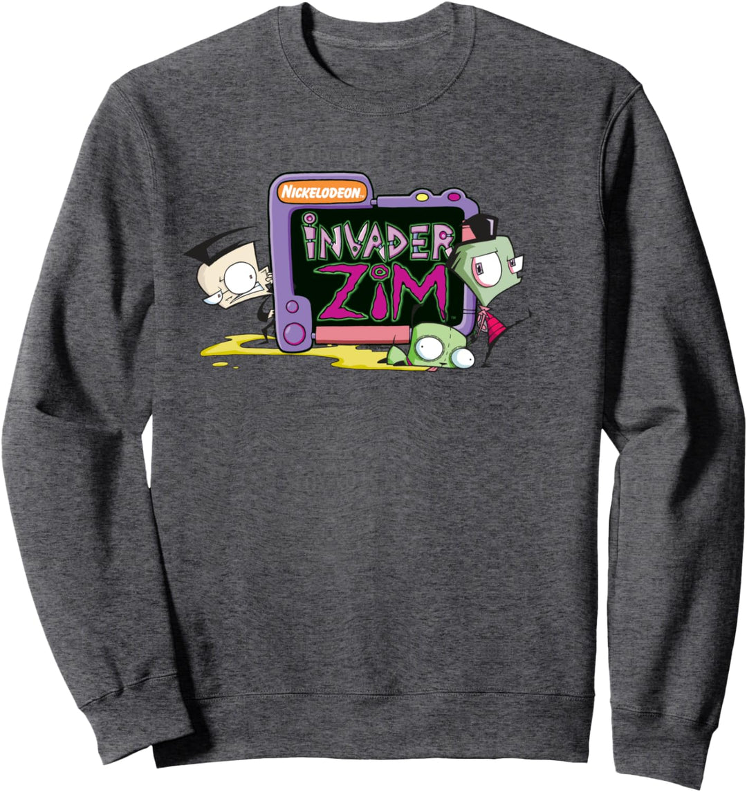 Invader Zim Logo With Gir And Dib Sweatshirt