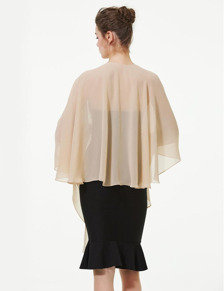 BEAUTELICATE Damen Chiffon Schal Stola Elegante Bolero Leichter Sommerjacke Braut Schal für Brautkle