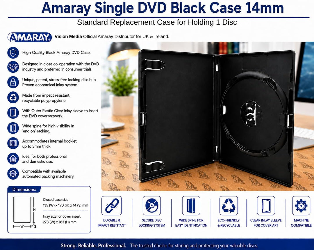 Amaray - Einzel DVD/CD/Blu Ray Hüllen 100 Stück