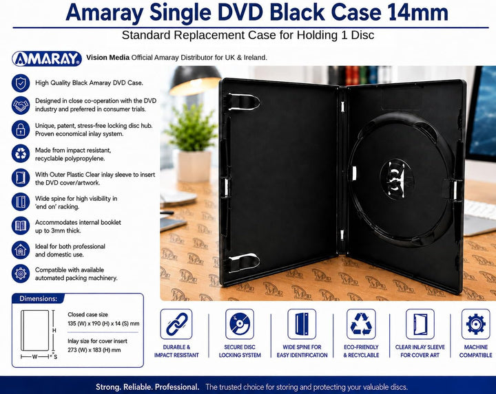 Amaray - Einzel DVD/CD/Blu Ray Hüllen 100 Stück