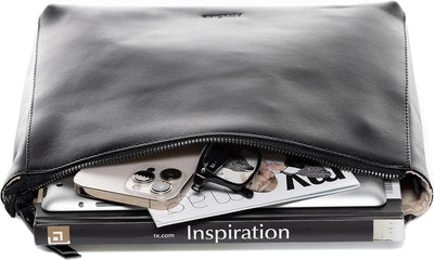 FEYNSINN BERLIN Clutch mit langem Schultergurt JEMMA aus Premium Leder I Abendtasche für Damen I Umh