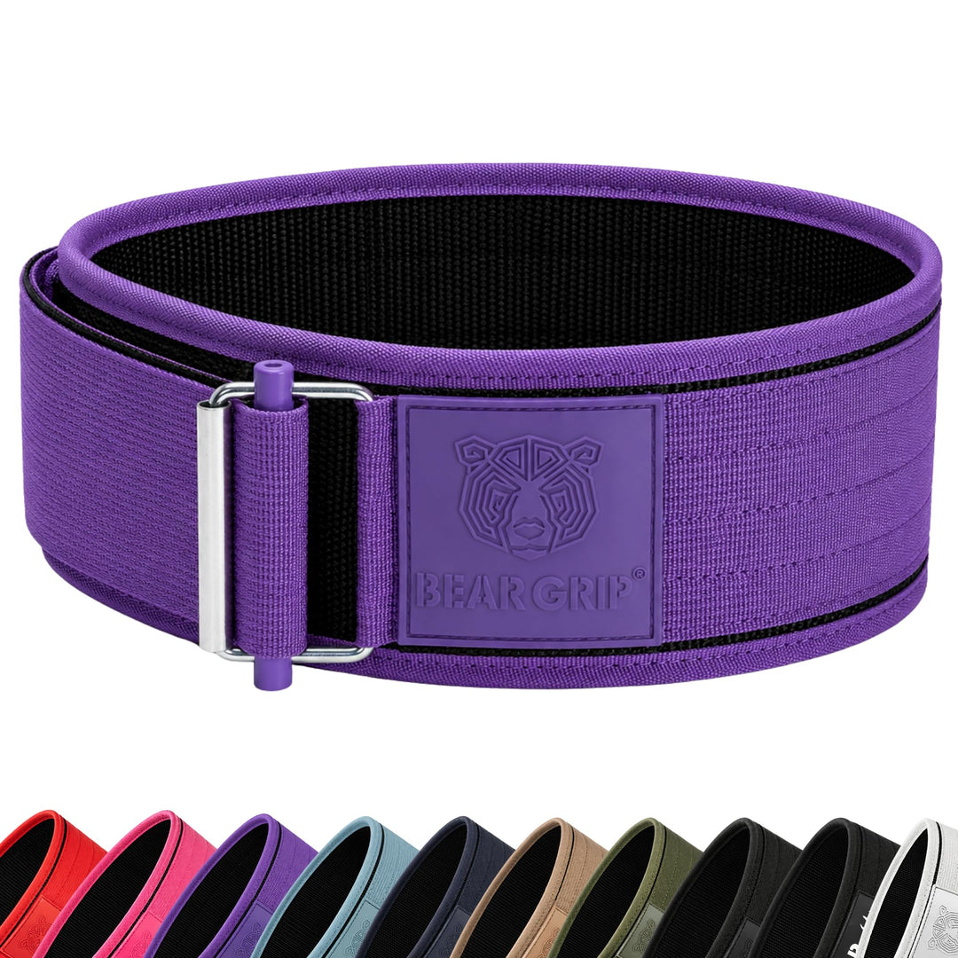 BEAR GRIP - Selbstverriegelnder Gewichthebergürtel, Premium Gewichthebergürtel für Crossfit, Powerli