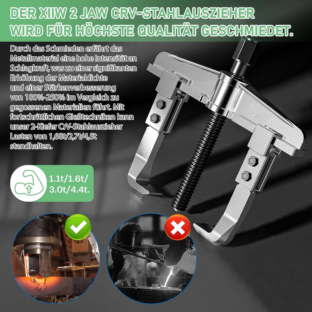3X 2-Backen Universal Lagerabzieher, Innen Aussen Parallel-Abzieher, 2-armig | 40-150mm | aus CRV-St