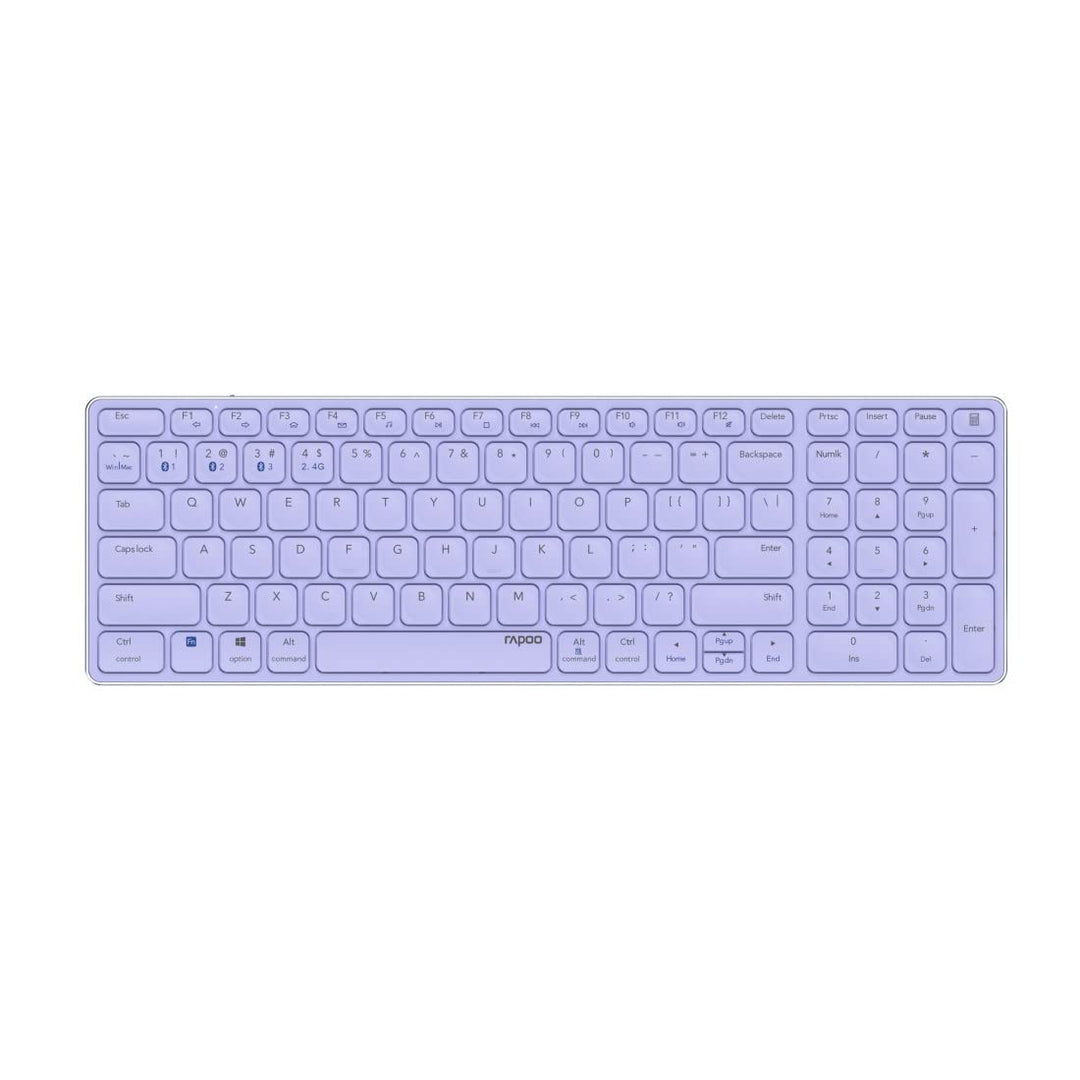 Rapoo E9700M kabellose Tastatur Wireless Keyboard wiederaufladbarer Akku flaches Aluminium Design DE