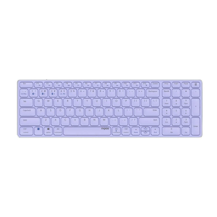 Rapoo E9700M kabellose Tastatur Wireless Keyboard wiederaufladbarer Akku flaches Aluminium Design DE