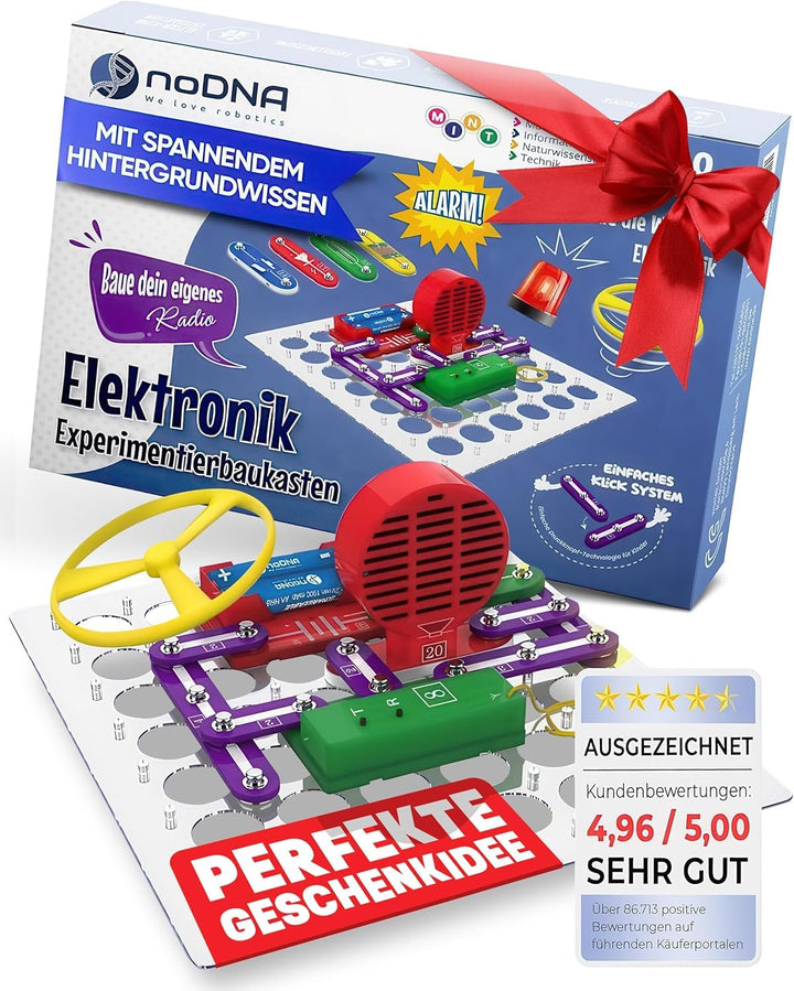 noDNA Elektronik Baukasten Kinder Elektro Experimentierkasten ab 8 Jahre - 300 Experimente für Kinde