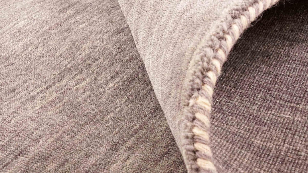 RUG PRINCE Wollteppich Gabbeh Uni 60x60 Handgewebt Quadratisch Grau Einfarbig Handarbeit Grau 60x60