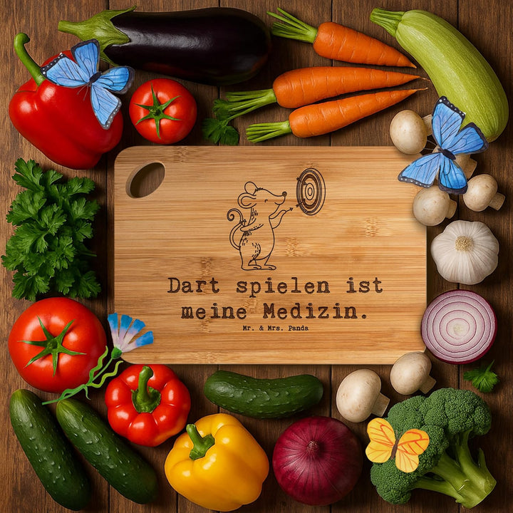 Mr. & Mrs. Panda Bambus - Schneidebrett Dart Spielen - Geschenk, Holzbrett mit Gravur, Schenken, Spo