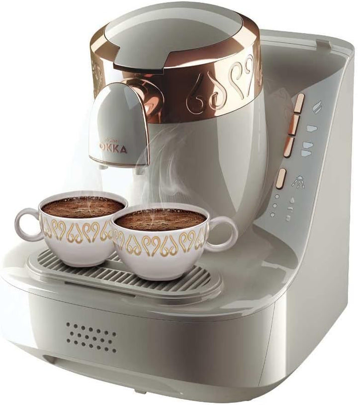 Arzum Okka OK001 TURKISH COFFEE MACHINE, 710W, 2 Cups Capacity, Direct to Cup, Self Cleaning, White-