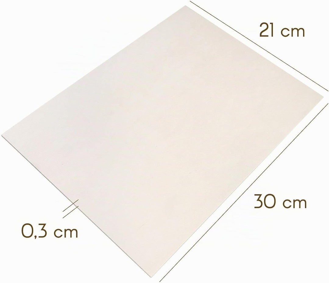 Creative Deco 30 x A4 Sperrholzplatte 3mm Pappelsperrholz | 300 x 210 (+/- 0,5) mm | Dünne Holz-Zusc