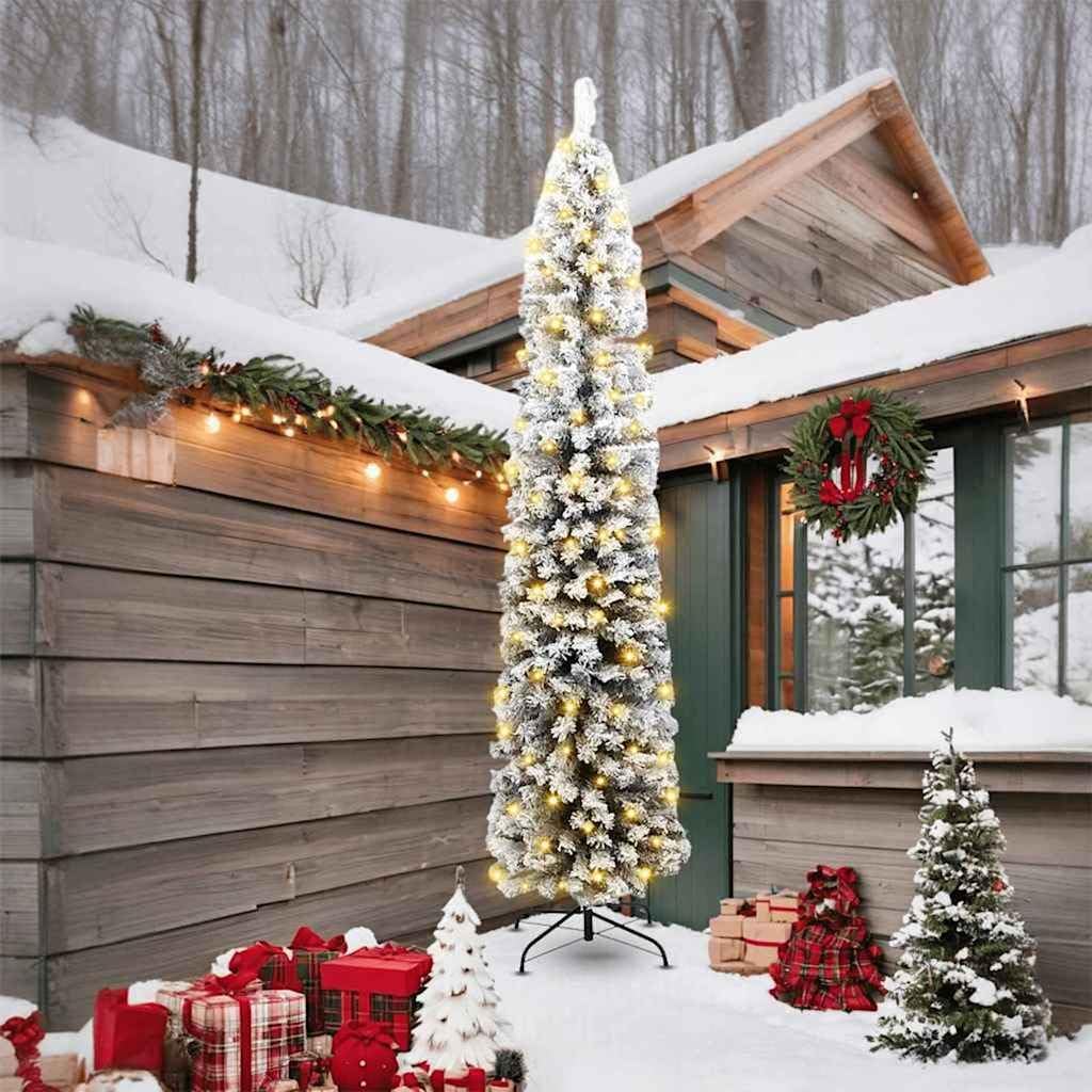 vidaXL Künstlicher Weihnachtsbaum mit 300 LEDs mit Ständer Grün 240 cm, Wohnzimmer Dekor, moderner k