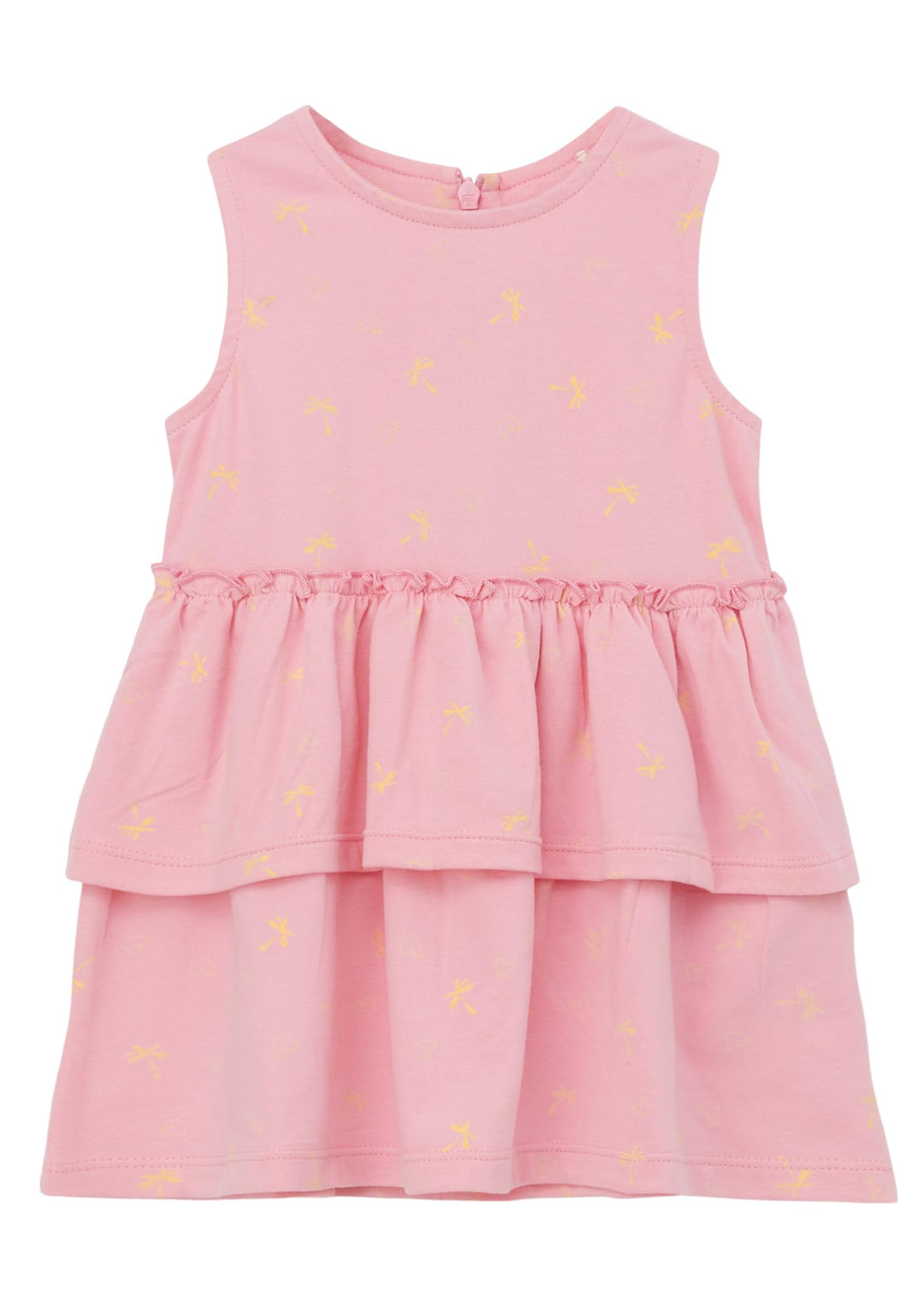 s.Oliver Baby-Mädchen Stufenkleid mit Volants und Print 62 Rosa 43a1, 62 Rosa 43a1