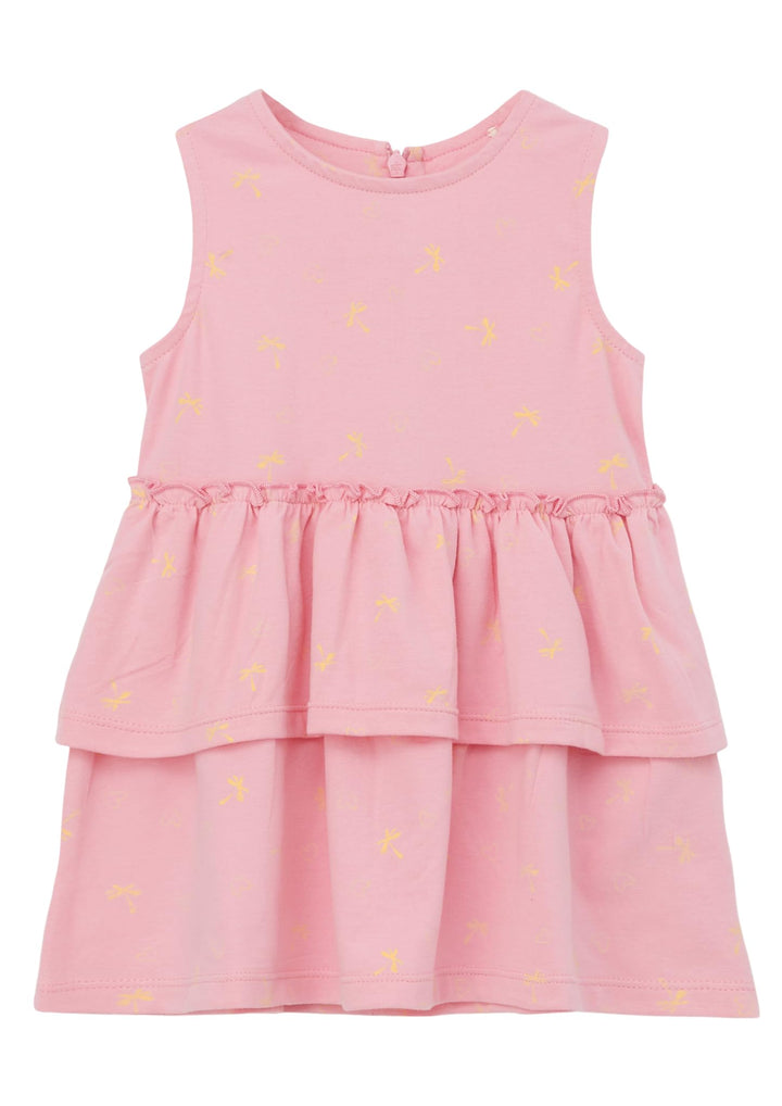 s.Oliver Baby-Mädchen Stufenkleid mit Volants und Print 62 Rosa 43a1, 62 Rosa 43a1
