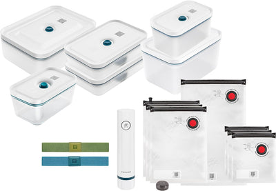ZWILLING Fresh & Save Vakuum Starterset, Kunststoff, 16-teilig, inkl. Dose, Pumpe und Beutel, La Mer