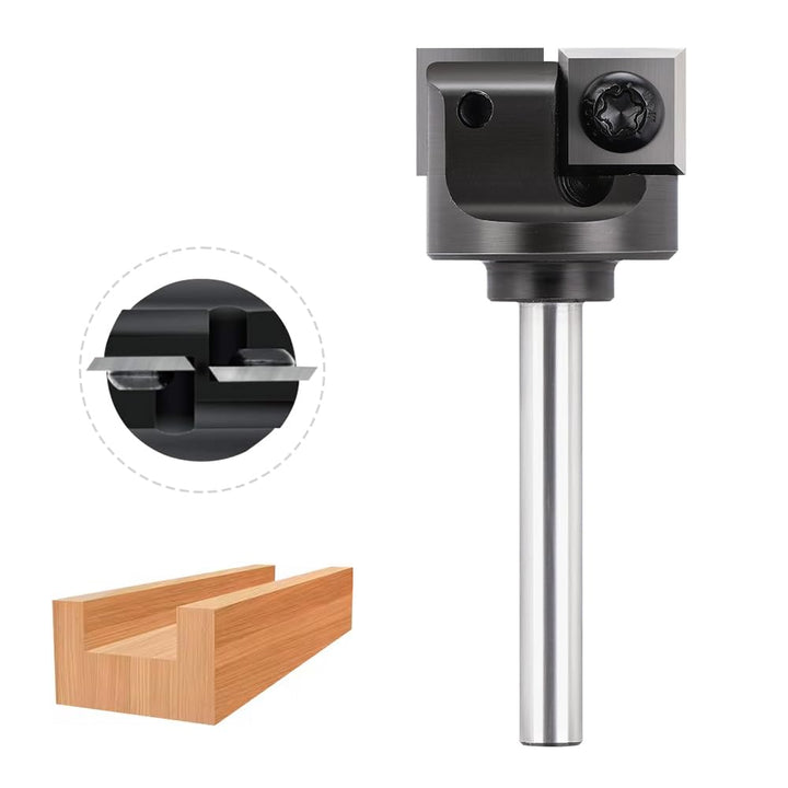 BALUGAEA Planfräser für Oberfräsen mit 6 mm Schaft – 25,4 mm Schnittdurchmesser – ausgestattet mit 2