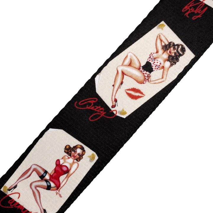 Levy's Leathers MPS2-072 2" Sonic Art Series Polyester Guitar Strap, Pin-Up Design, Mps2-072