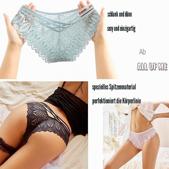 ALL OF ME 6er Pack Brazilian Slips Damen Spitze Unterhosen Sexy Unterwäsche Dessous Frauen Panties B
