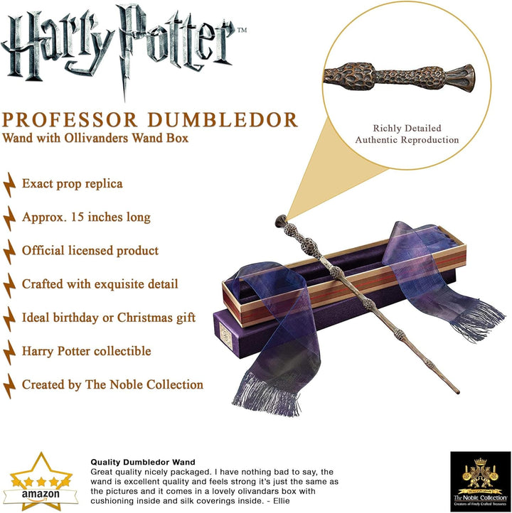 The Noble Collection Harry Potter Professor Dumbledore Wand in Ollivanders Box by