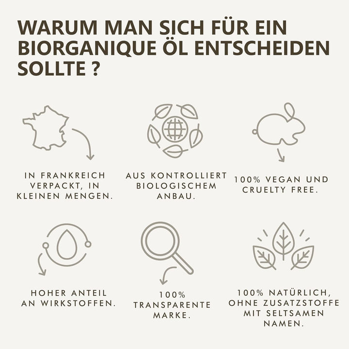 BIO Hagebuttenöl (Wildrosenöl) -100% rein, natürlich und kaltgepresst - 50 ml - Pflege für Haar, Kör