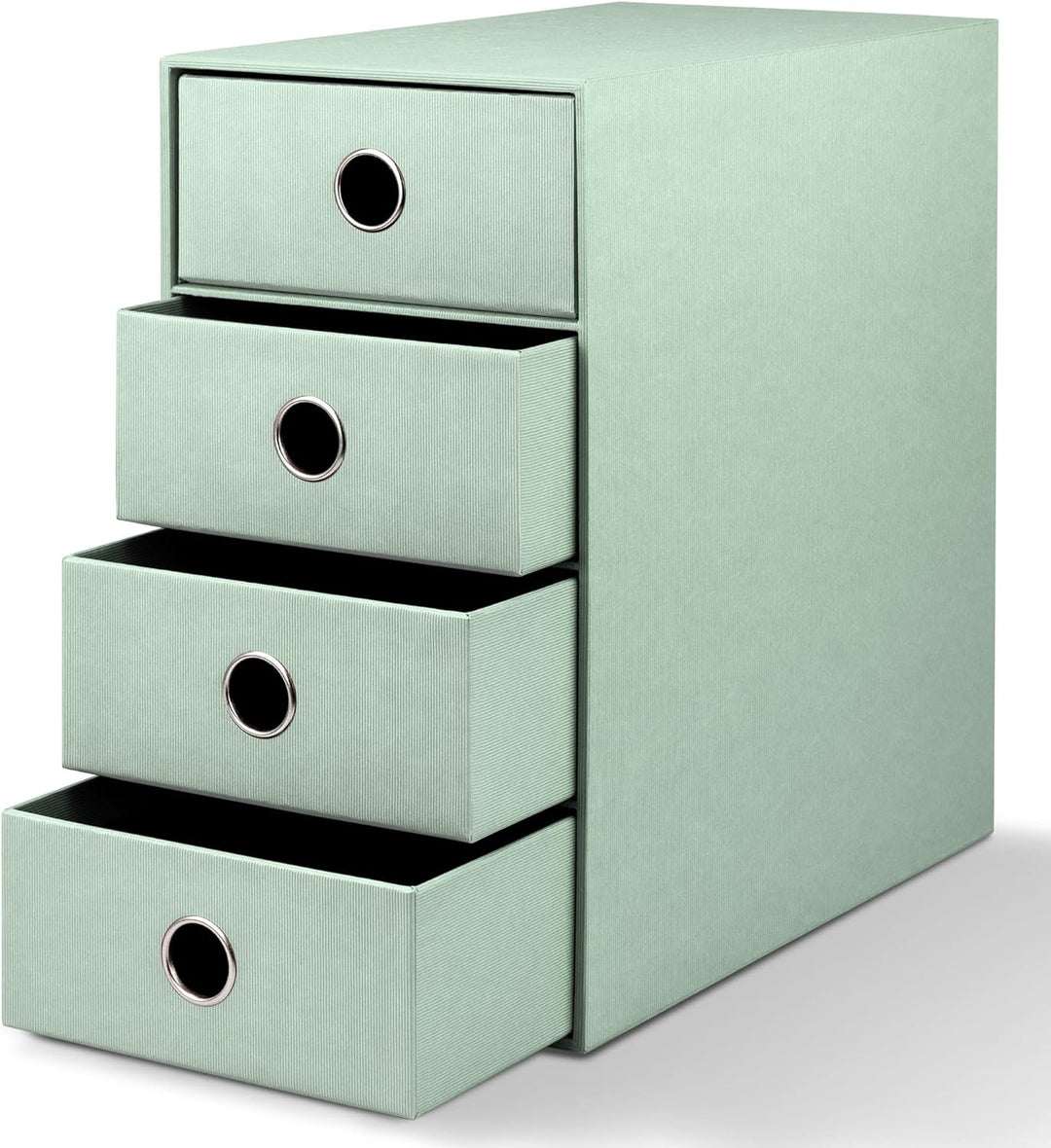 Rössler 1524452654 - S.O.H.O. 4er Schubladenbox für DIN A5, mit Griffloch, Mint, 250 x 175 x 320 mm,