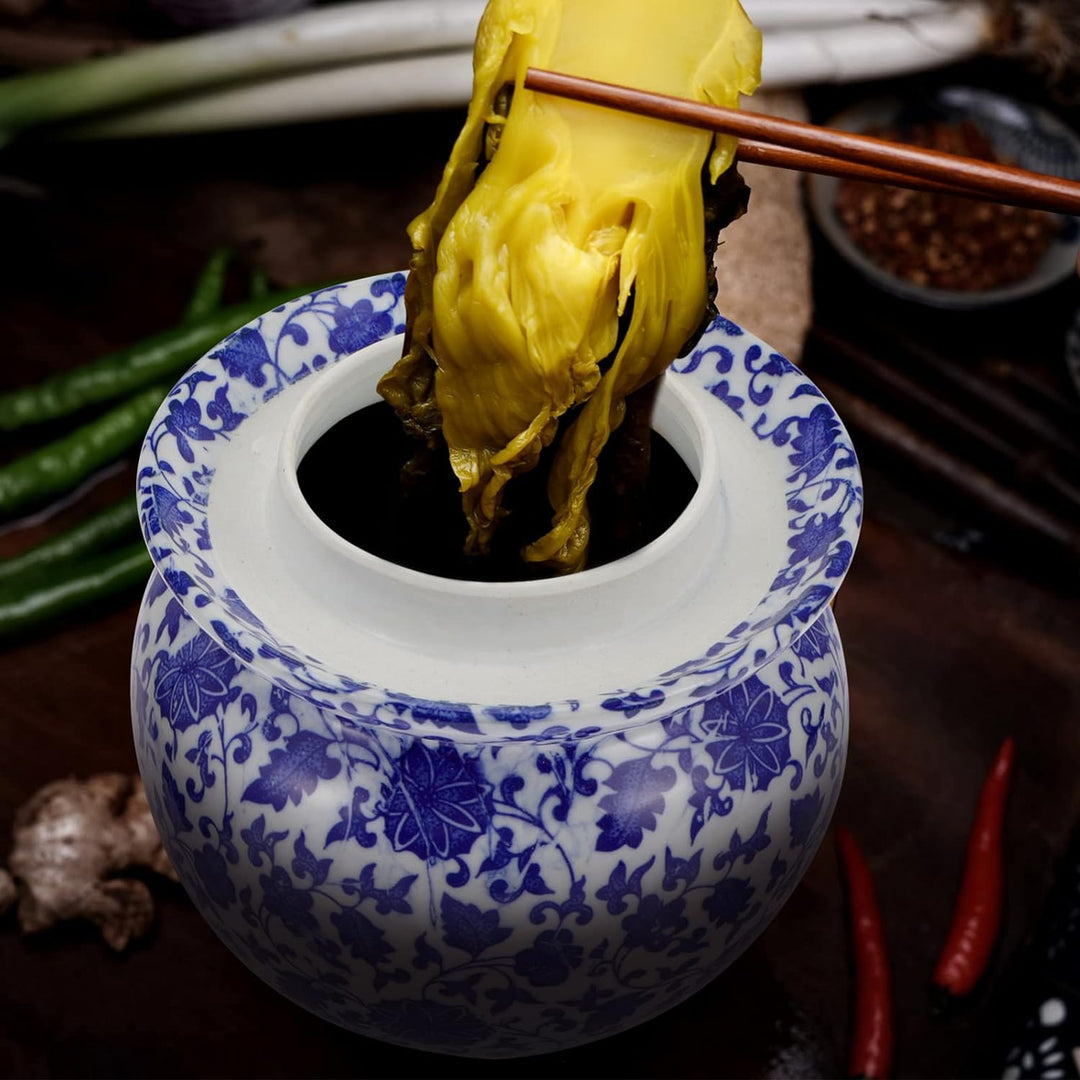 Cabilock Gärtopf Keramik Gurkentopf Sauerkrauttopf mit Deckel Rumtopf Einlegetopf Einmachtopf Tontop