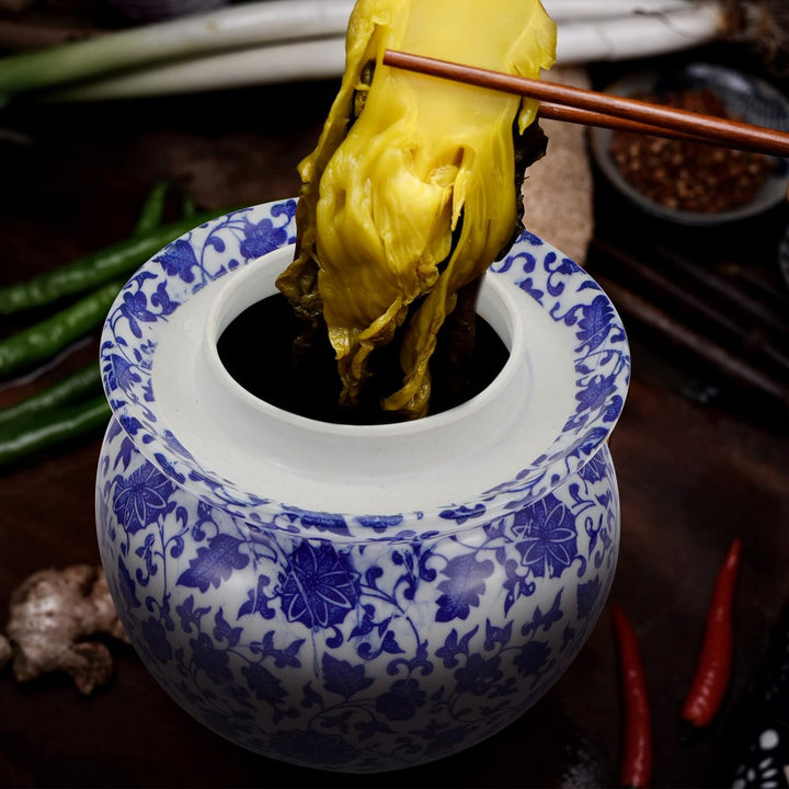 Cabilock Gärtopf Keramik Gurkentopf Sauerkrauttopf mit Deckel Rumtopf Einlegetopf Einmachtopf Tontop