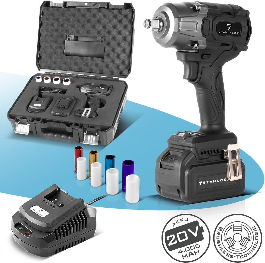 STAHLWERK Akku-Drehschlagschrauber ADS-880 ST – 20 Volt-System, Brushless-Technologie, Akku-Schlagsc
