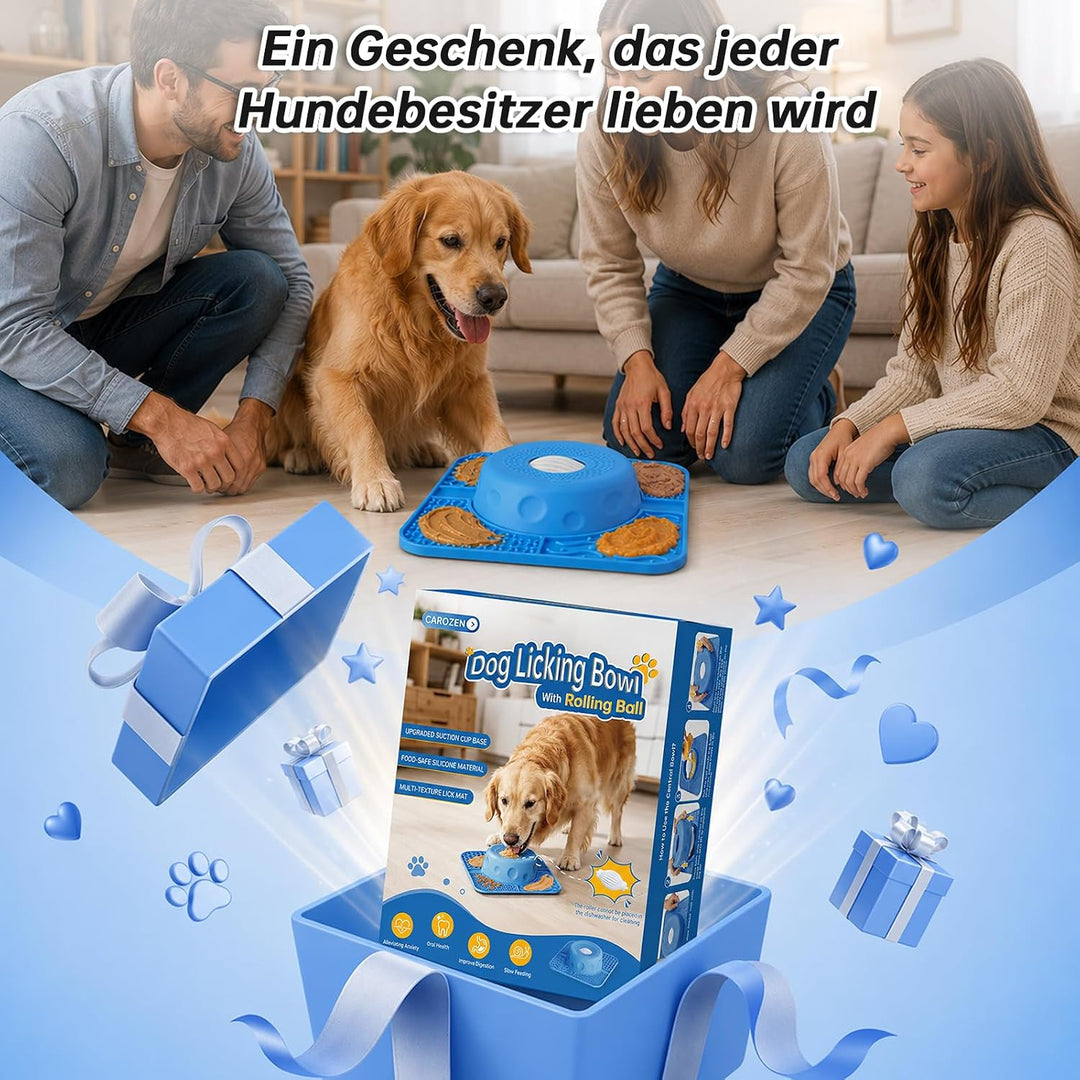 Anti Schling Napf &amp; Schleckmatte für Hunde, für flüssige Leckerlis, M