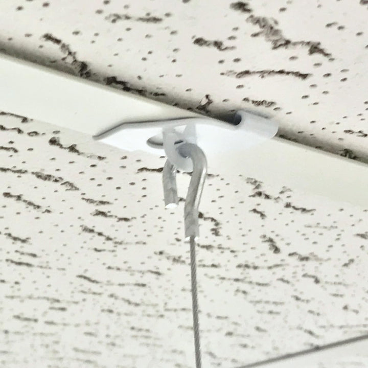 Licht-Zubehoer.de 100x Deckenclips mit Öse für Odenwalddecken Schienen, passend für Rasterdecken ohn