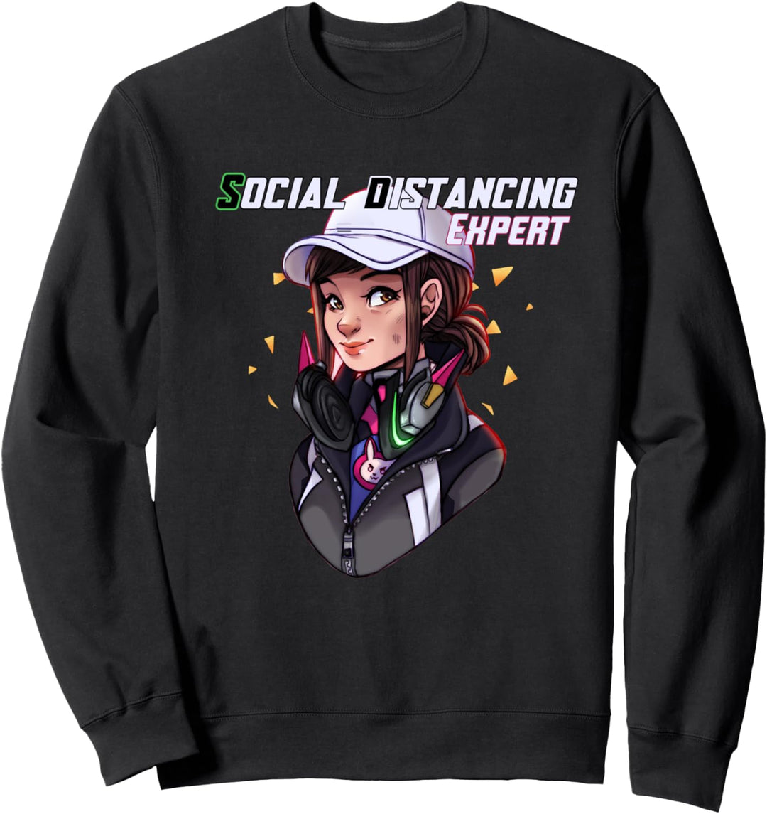 Funny Social Distancing Expert Gamer Girl Gift I'm Gaming Sweatshirt