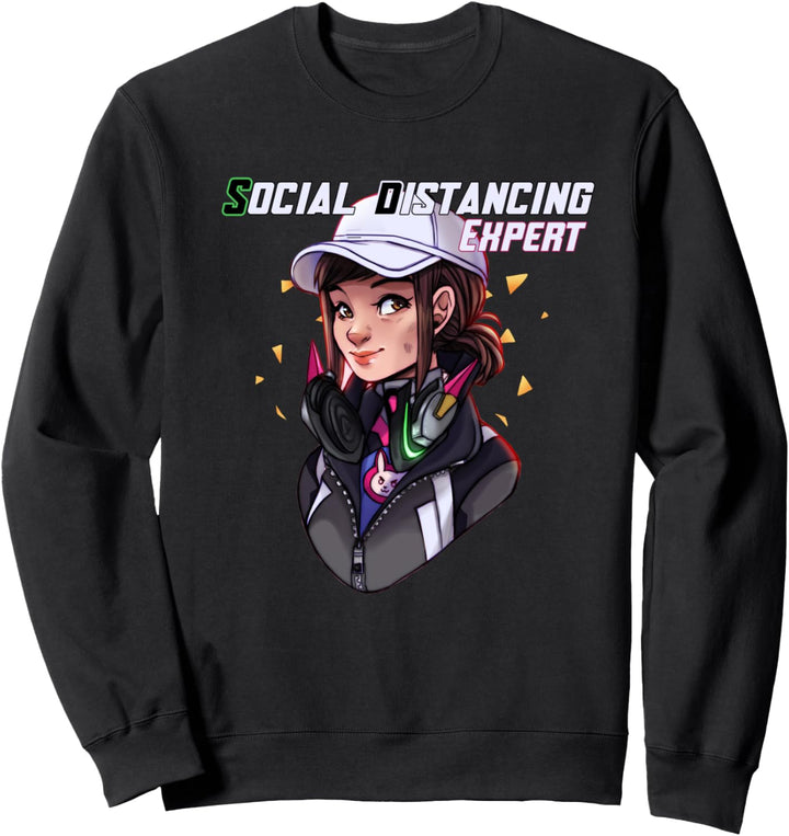 Funny Social Distancing Expert Gamer Girl Gift I'm Gaming Sweatshirt