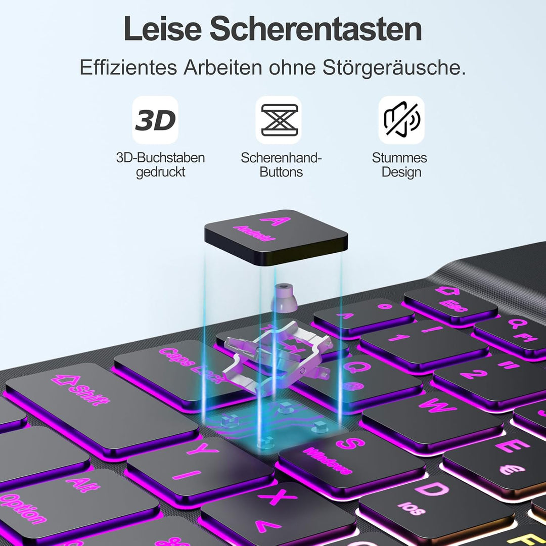 drivego Tastatur Hülle mit Maus for iPad A16 11/10 Generation (11/10.9 Zoll 2025/2022), Bluetooth Ma