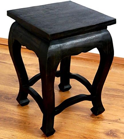 livasia Hoher schwarzer Opiumtisch, Beistelltisch, Nachttisch, Podest, Couchtisch