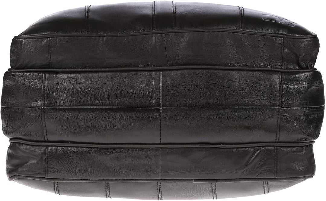 Christian Wippermann Flugbegleiter Umhängetasche Arbeitstasche Herrentasche echt Leder Schwarz Querf