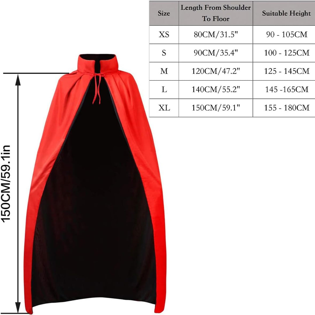 Winwild Halloween Vampir Umhang Erwachsene Halloween Kostüm Damen Vampir Cape Vampirumhang mit Krage