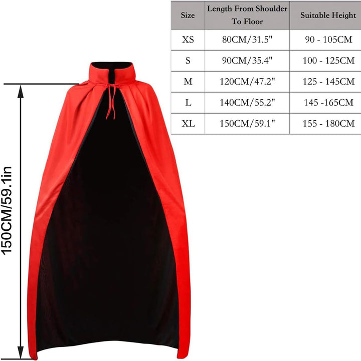 Winwild Halloween Vampir Umhang Erwachsene Halloween Kostüm Damen Vampir Cape Vampirumhang mit Krage