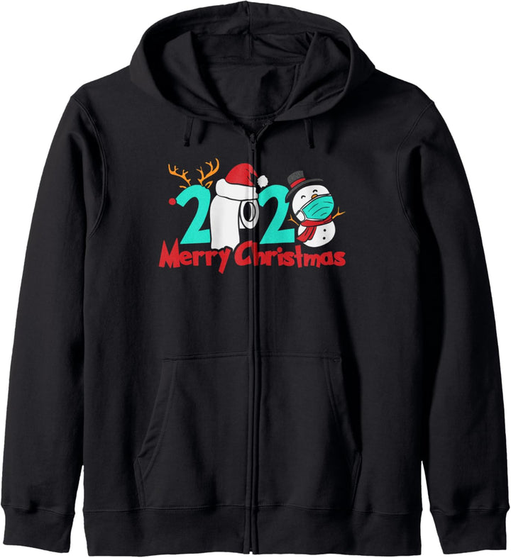 Merry Christmas 2020 Rentier Schneemann Weihnachtsmann Santa Kapuzenjacke