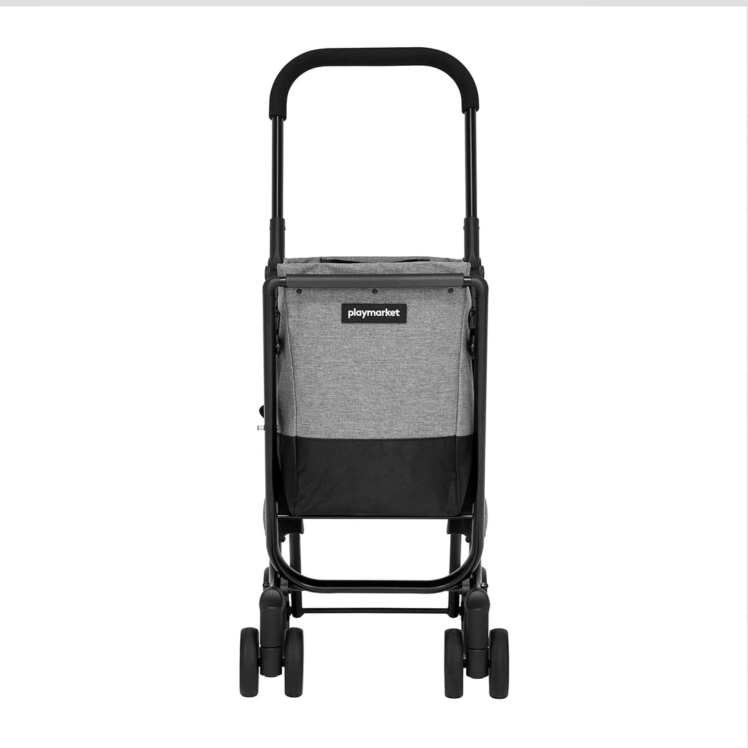 Playmarket Easy Go Einkaufstrolley, faltbar, mit Abnehmbarer Tasche (Textured) ,40 L Schwarz-grau, S