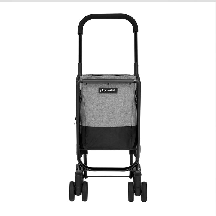 Playmarket Easy Go Einkaufstrolley, faltbar, mit Abnehmbarer Tasche (Textured) ,40 L Schwarz-grau, S