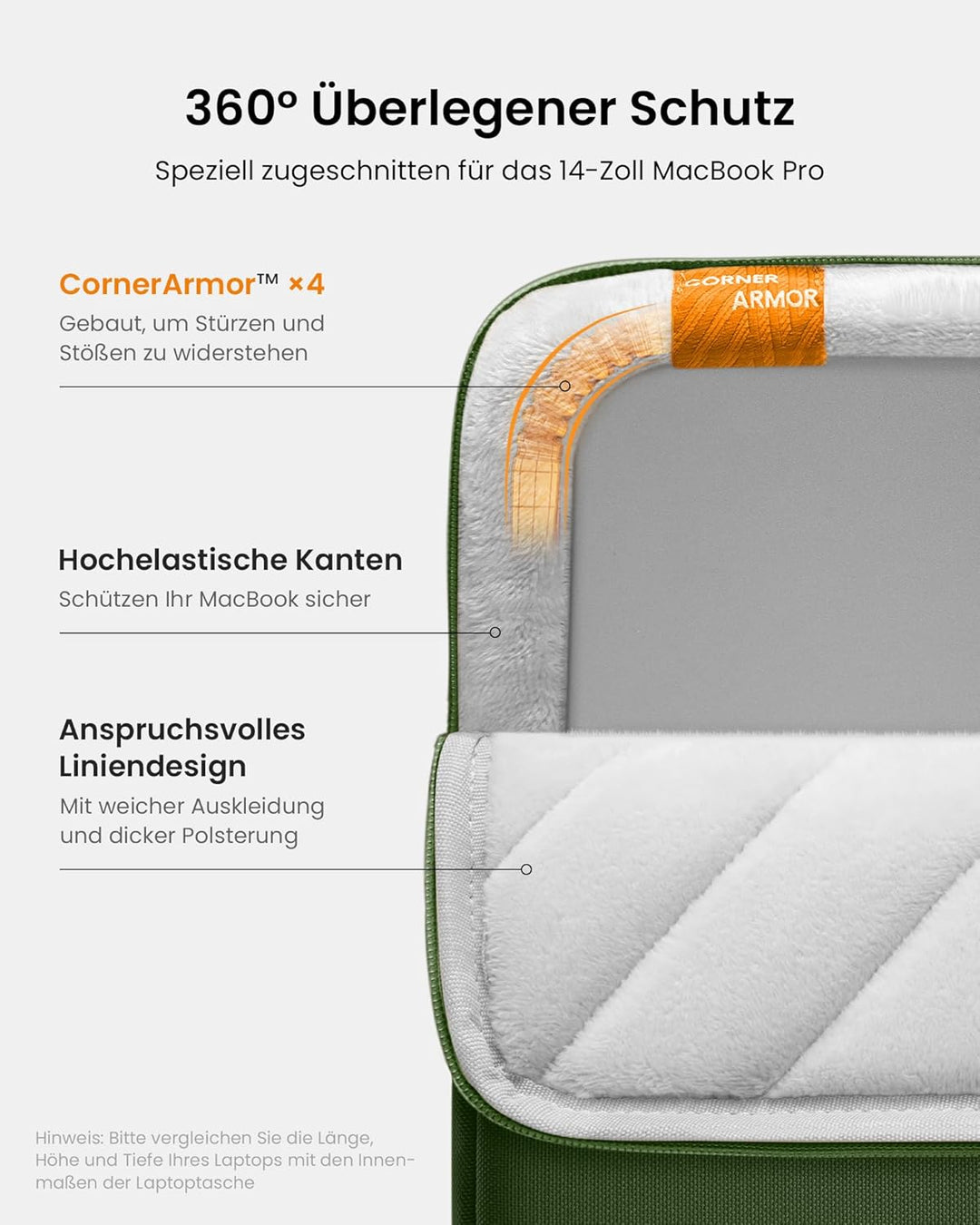tomtoc 360° Laptop Tasche Hülle für 14-Zoll MacBook Pro M5 Pro/Max (2026), M5/M4/M3/M2/M1 A3434 A311