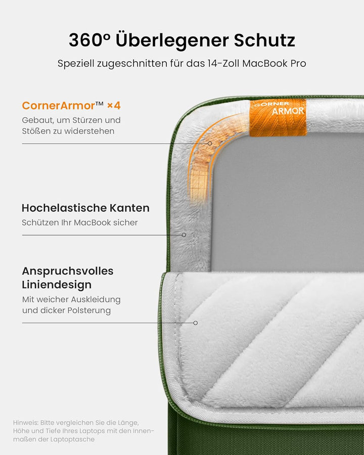 tomtoc 360° Laptop Tasche Hülle für 14-Zoll MacBook Pro M5 Pro/Max (2026), M5/M4/M3/M2/M1 A3434 A311