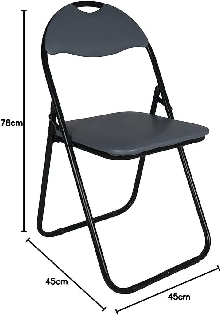 Hyfive Gartenstuhl, gepolstert, zusammenklappbar, 45 x 45 x 78 cm, Grau, 4 Stück