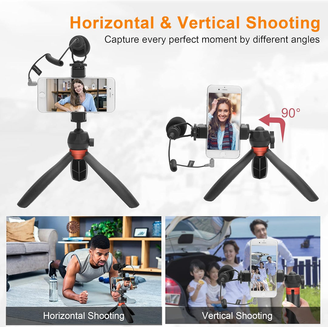 comica CVM-VM10-K2 Pro, Handy Video Mikrofon Vlogging Kit für Sony, Canon, Nikon DSLR-Kamera, iPhone