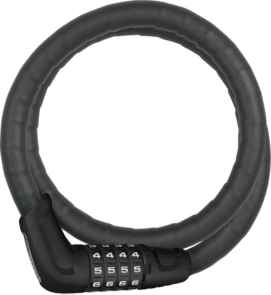 ABUS Panzerkabelschloss Steel-O-Flex Tresorflex 6615C + SCMU-Halterung - Zahlenschloss aus Stahlkabe